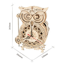 Load image into Gallery viewer, 161pcs 3D Owl Clock Wooden Model Kits