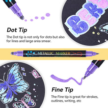 Load image into Gallery viewer, 24 Metallic Colors Acrylic Paint Markers, Dual Tip Pens