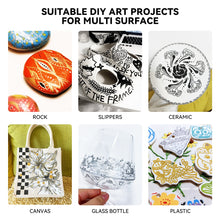 Load image into Gallery viewer, 10 (4 Black, 4 White, 1 Golden, 1 Silver) Acrylic Markers Brush Paint Pens