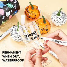 Load image into Gallery viewer, 10 (4 Black, 4 White, 1 Golden, 1 Silver) Acrylic Markers Brush Paint Pens