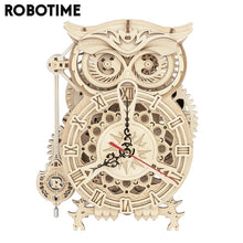 Load image into Gallery viewer, 161pcs 3D Owl Clock Wooden Model Kits
