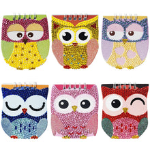 Load image into Gallery viewer, 6pcs Owl Cartoon 5D Diamond Painting Notebook Set Kit