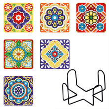 Load image into Gallery viewer, 6pcs/set Coaster 5D Special Shaped Drill Diamond Painting Kit