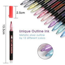 Load image into Gallery viewer, 12 Colors Metallic Glitter Marker Paint Pens
