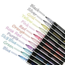 Load image into Gallery viewer, 12 Colors Metallic Glitter Marker Paint Pens
