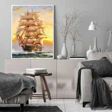 Load image into Gallery viewer, Cross Stitch Embroidery Sailboat Kit
