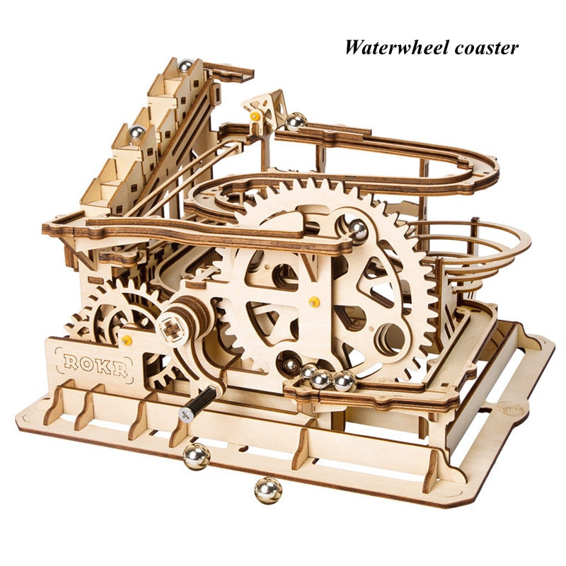 3D Wooden Puzzle Marble Run Assembly Model Kit