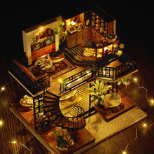 Load image into Gallery viewer, Wooden Dollhouse Miniature Kit With LED Lights
