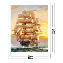 Load image into Gallery viewer, Cross Stitch Embroidery Sailboat Kit
