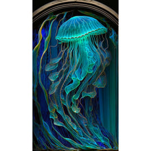 Load image into Gallery viewer, 5D DIY Diamond Painting Stained Glass Jellyfish Kit
