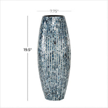 Load image into Gallery viewer, 19&quot; Handmade Blue Mother of Pearl Vase
