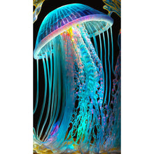 Load image into Gallery viewer, 5D DIY Diamond Painting Stained Glass Jellyfish Kit
