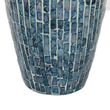 Load image into Gallery viewer, 19&quot; Handmade Blue Mother of Pearl Vase
