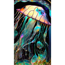 Load image into Gallery viewer, 5D DIY Diamond Painting Stained Glass Jellyfish Kit
