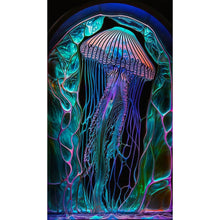 Load image into Gallery viewer, 5D DIY Diamond Painting Stained Glass Jellyfish Kit
