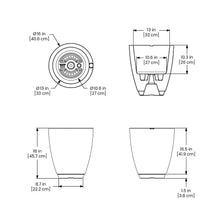 Load image into Gallery viewer, 18&quot; x 16&quot; Tall Self-Watering Polyethylene Planter
