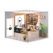 Load image into Gallery viewer, Wooden Model Doll House with Dust Cover Miniature Building Kit
