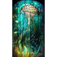 Load image into Gallery viewer, 5D DIY Diamond Painting Stained Glass Jellyfish Kit
