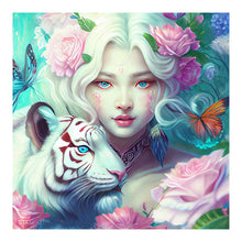 Load image into Gallery viewer, 5D DIY Diamond Painting Tiger Butterfly Girl Kit
