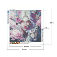 Load image into Gallery viewer, 5D DIY Diamond Painting Tiger Butterfly Girl Kit
