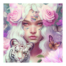 Load image into Gallery viewer, 5D DIY Diamond Painting Tiger Butterfly Girl Kit
