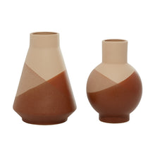 Load image into Gallery viewer, 12&quot;, 11&quot;H Orange Ceramic Vase, Set of 2
