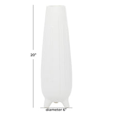 Load image into Gallery viewer, 20&quot; Handmade White Ceramic Vase with Feet
