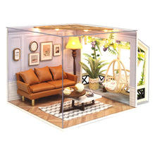 Load image into Gallery viewer, Wooden Model Doll House with Dust Cover Miniature Building Kit
