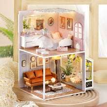 Load image into Gallery viewer, Wooden Model Doll House with Dust Cover Miniature Building Kit
