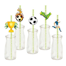 Load image into Gallery viewer, Soccer Party Disposable Paper Straw
