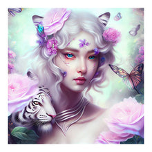 Load image into Gallery viewer, 5D DIY Diamond Painting Tiger Butterfly Girl Kit
