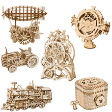 Load image into Gallery viewer, 3D Wooden Puzzle Mechanical Gear Drive Model Kit
