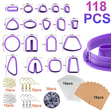 Load image into Gallery viewer, 118Pcs Polymer Clay Cutter for Earring Jewelry Making
