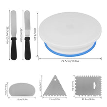 Load image into Gallery viewer, 6pcs Cake Decorating Kit with 11inch Rotating Turntable
