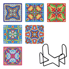 Load image into Gallery viewer, 6pcs/set Coaster 5D Special Shaped Drill Diamond Painting Kit
