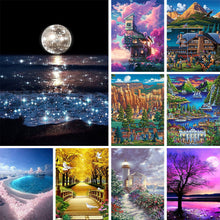 Load image into Gallery viewer, Scenery Series 5D Full Round Drill Diamond Kits
