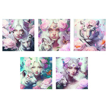 Load image into Gallery viewer, 5D DIY Diamond Painting Tiger Butterfly Girl Kit
