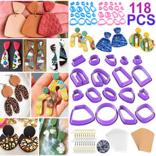 Load image into Gallery viewer, 118Pcs Polymer Clay Cutter for Earring Jewelry Making
