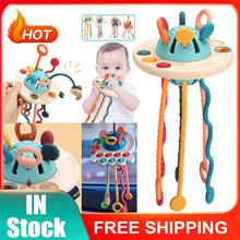 Load image into Gallery viewer, Pull String Developmental Baby  Teething Sensory Toy
