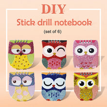 Load image into Gallery viewer, 6pcs Owl Cartoon 5D Diamond Painting Notebook Set Kit
