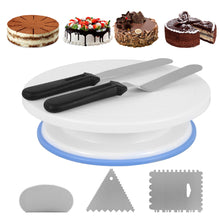 Load image into Gallery viewer, 6pcs Cake Decorating Kit with 11inch Rotating Turntable
