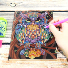 Load image into Gallery viewer, 5D Owl Diamond Painting Notebook Kit
