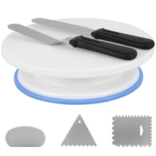 Load image into Gallery viewer, 6pcs Cake Decorating Kit with 11inch Rotating Turntable
