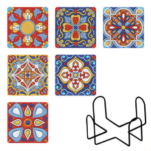 Load image into Gallery viewer, 6pcs/set Coaster 5D Special Shaped Drill Diamond Painting Kit
