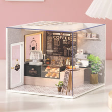 Load image into Gallery viewer, Wooden Model Doll House with Dust Cover Miniature Building Kit
